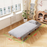 31.5 Convertible Chair Bed, Tri-Fold Sofa Bed with Adjustable Backrest & Pillow, Leisure Chaise W1767P220576