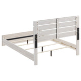 Coastal White Slatted Headboard Queen Panel Bed B062P153568