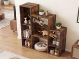 Cat Bookshelf Cabinet , 8 Organized Storage Sections & Multiple Climbing Platforms 04325882