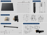 Male NPT Matte Black System, Faucet Set for Bathroom Fixtures with 12 Inch Rain 93928807
