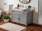 1-Drawer 2-Door Bathroom Vanity Bathroom Cabinet Washbasin Not Included 23.62*11.81*23.62in Grey 27068647