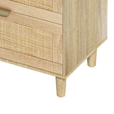 ZUN 51" Rattan Dresser with Drawers, 6 Drawer Dresser for Bedroom, Clothes Storage Cabinet for Bedroom, W757P209506