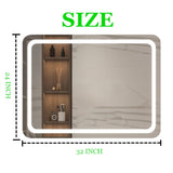 ZUN 23 in. W x 31 in. H LED Single Bathroom Vanity Mirror in Polished Crystal Bathroom Vanity LED Mirror W2026120513