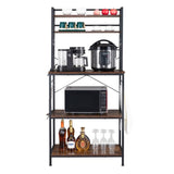 5-Tier Bakers Rack with 10 S-Shaped Hooks, Industrial Microwave Oven Stand, Free Standing 55910941