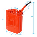 ZUN 20 Liter Jerry Fuel Can with Flexible Spout, Portable Jerry Cans Fuel Tank Steel Fuel W46591769