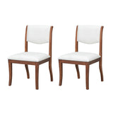 Walnut Finish Upholstered Dining Chairs Set of 2 - Traditional Elegant Fabric Side Chairs with N842P315209D
