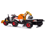 24V Kids Ride-On Electric Tractor Toy with 4-in-1 Construction Attachments W1578P294833