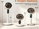 Adjustable Height Standing Fan with Remote Control, 8 Speed Quiet Floor Fan LED Touch Panel 12H 20042032