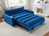 Convertible Sofa Bed, 3-in-1 Multi-Functional Velvet Sleeper Couch Pull-Out Bed, 47'' Loveseat W1117P265778