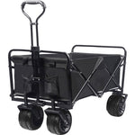 ZUN Collapsible Heavy Duty Beach Wagon Cart Outdoor Folding Utility Camping Garden Beach Cart with 31614161