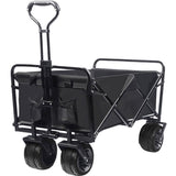 ZUN Collapsible Heavy Duty Beach Wagon Cart Outdoor Folding Utility Camping Garden Beach Cart with 31614161