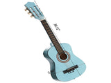 Sky-blue color 30-inch Round Acoustic Guitar with Picks, Strings, Capo, Case, Tuner, and Strap 14844453