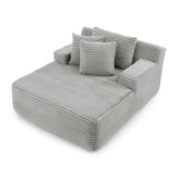 Single lazy sofa chair, no assembly required, made of velvet fabric, fluffy modern single W487P288236