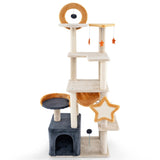 63-inch multi-stage cat tower, cat tree with scratchboard and toys 85068469