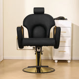 ZUN 360&deg; Swivel Reclining Salon Barber Chair with Heavy Duty Hydraulic Pump for Hair Stylists Home W676P187967