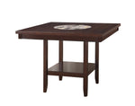 ZUN 1pc Contemporary Transitional Counter Height Dining Table with 20-Inch Lazy Susan Rich Dark Brown B011P160136