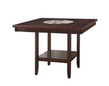 ZUN 1pc Contemporary Transitional Counter Height Dining Table with 20-Inch Lazy Susan Rich Dark Brown B011P160136