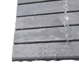 30 PCS Interlocking Deck Tiles Striped Pattern, 12" x 12" Square Light Gray Acacia Hardwood Outdoor 37935007