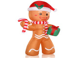 8ft 15W 5 LED Lights Gingerbread Man Holding Gift Garden Gingerbread Man Decoration 62839589