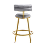 ZUN 27.65'' Modern Counter Stools Set of 2,Dark gray velvet Counter Stools with iron Frame,Soft back and N780P194940G