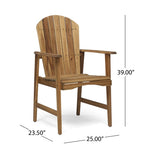 ZUN Outdoor Weather Resistant Acacia Wood Adirondack Dining Chairs , Natural Finish 64844.00