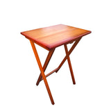 Folding Trays with Storage Rack,Snack Table - Set of 4,honey W49539832