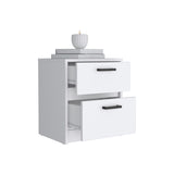 Trivor 2 Drawers Nightstand , End Table, Side Table Metal Handles -White B07092135