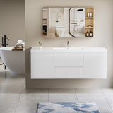 60" Floating Bathroom Vanity with Sink, Modern Wall-Mounted Bathroom Storage Vanity Cabinet with W1573P152688