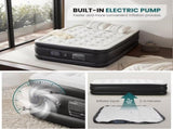 18" Queen Air Mattress with Built in Pump Quick Inflate Deflate Airbed for Home Camping, Black 12762302