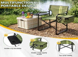 46.46" x 20.87" x 33.46" Folding Camping Chair with Side Table & Insulated Cooler Bag, Spray-Coated 78557006