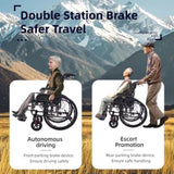 Aluminium multi-functional manual wheelchair. Hand brake. 24-inch quick detachable wheel. One-button W3121P298948
