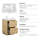 24" Freestanding Bathroom Vanity with Sink, Bathroom Storage Vanity Cabinet with Stone Resin W1573P211190