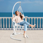 ZUN Outdoor Hanging Swing Chair with Stand, Boho Swinging Hammock Chairs with Stand for Bedroom, Patio, 88346717