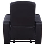 Black Upholstered Recliner with Cup Holder B062P145437