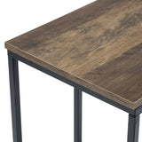 ZUN 48*28*58cm C Type Single Layer MDF Iron Rectangle Brown Triamine Side Table Black Spray 38728210