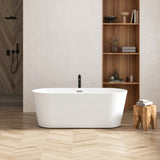 67" Acrylic Freestanding Bathtub, Modern & Contemporary Design Soaking Tub with Toe-tap Drain in W2568P166065