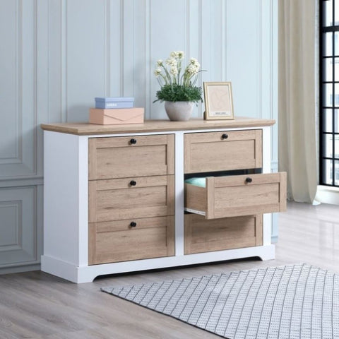 ZUN AUTUMN Modern 6 Drawer Master Dresser with Interlock Drawer Feature – Drawer Slide And Interlock W2713P194126