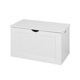 White Lift Top Entryway Storage Cabinet with 2 Safety Hinge, Wooden Toy Box W40914887