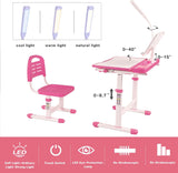 Desk for Kids Desk and Chair Set Kids Art Desk Drafting Table Desk Set with Adjustable Height, T3060P270013