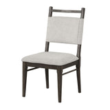 Dark Walnut Side Chairs Upholstered Seat 100% Polyester Kitchen Dining Room Set of 2pc Dining Chairs B011P321003