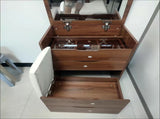 (Walnut) 3 in 1 Vanity Desk with Plip Top Mirror,Small Make Up Vanity Set with Visible Glass 85966326