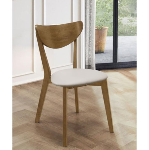 ZUN Tan and Chestnut Curved Backs Dining Chair B062P153700