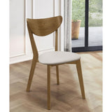 Tan and Chestnut Curved Backs Dining Chair B062P153700