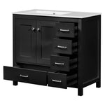 ZUN 36" Black Bathroom Vanity with Ceramic Sink Combo, Abundant Storage Cabinet -2 Soft close doors and N729P183735B