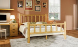 ZUN Farmhouse Log Bed Frame Queen Rustic Style Pure Solid Pine Cylinder Construction Bed Fits Mattresses WF531023AAA