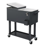 87.5*91*38.5cm 80QT Rectangular Plastic Box Iron Foot Tube Refrigeration and Insulation Cart Dark 42627909
