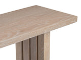Uniquely Designed Oak Veneer Console Table with Distinctive Side Shapes, Suitable for N711P241282A