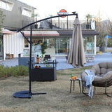 10ft Solar LED Offset Hanging Market Patio Umbrella W640140284