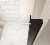 34"x 72" Pivot Shower Door, Matte Black Aluminum Frame, Half Frame ,1/4" Tempered Glass W1675P295822