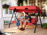 68*43*60 inch Red KD style with cushion canopy Iron Oxford cloth 250kg Iron swing set 48606042